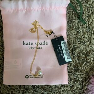 Kate Spade Rose Gold Mother Of Pearl Disco Pansy Necklace NWT Dust Bag